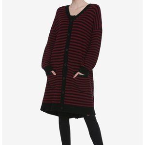 Black & Red Stripe Girls Cardigan (Hot Topic)
